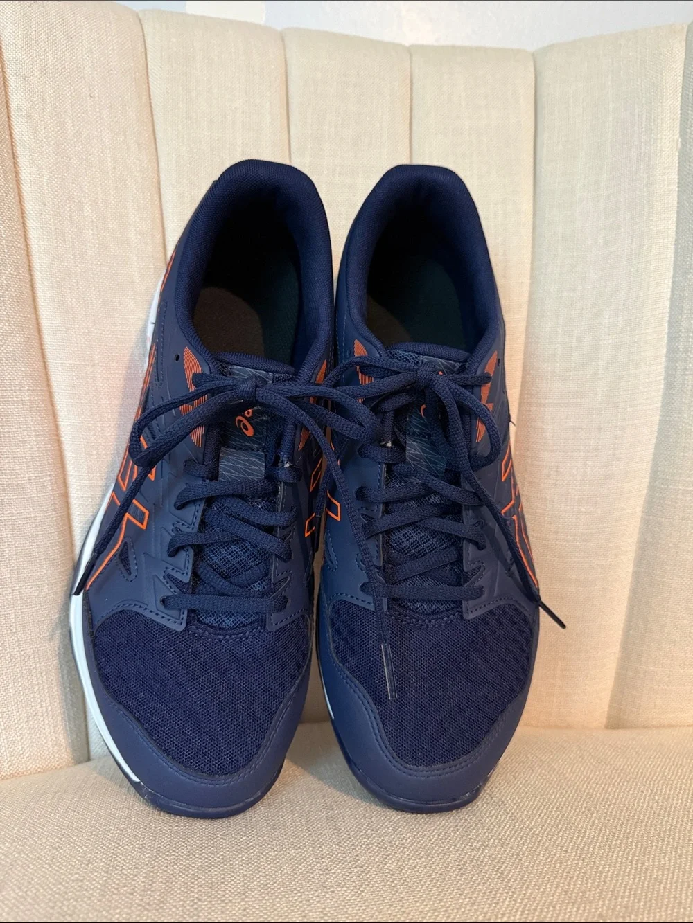 Mens 9 wide ASICS Gel-Rocket 11 peacoat shocking orange athletic indoor sneaker
